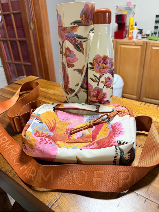 FARM Rio Handbags - Farm Rio Floral Crossbody Bag & Matching Bottle